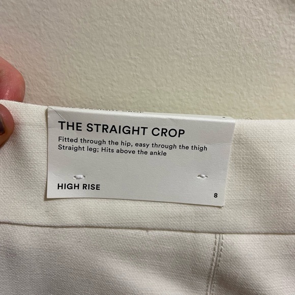 NWT Ann Taylor White Straight Leg Crop Pant - Picture 4 of 5